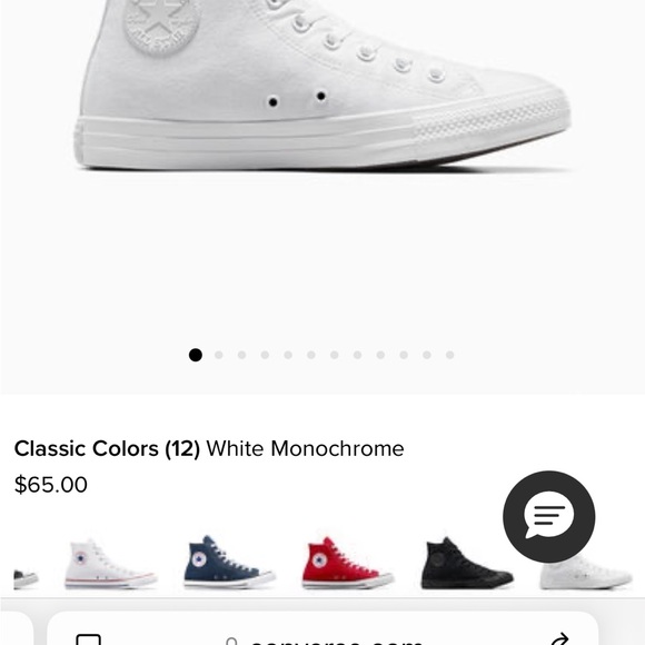 Converse White Monochrome High-Top Sneakers - Picture 9 of 9